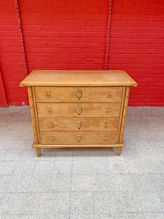 Art Deco chest of drawers in maple and bird's eye maple, circa 1940.