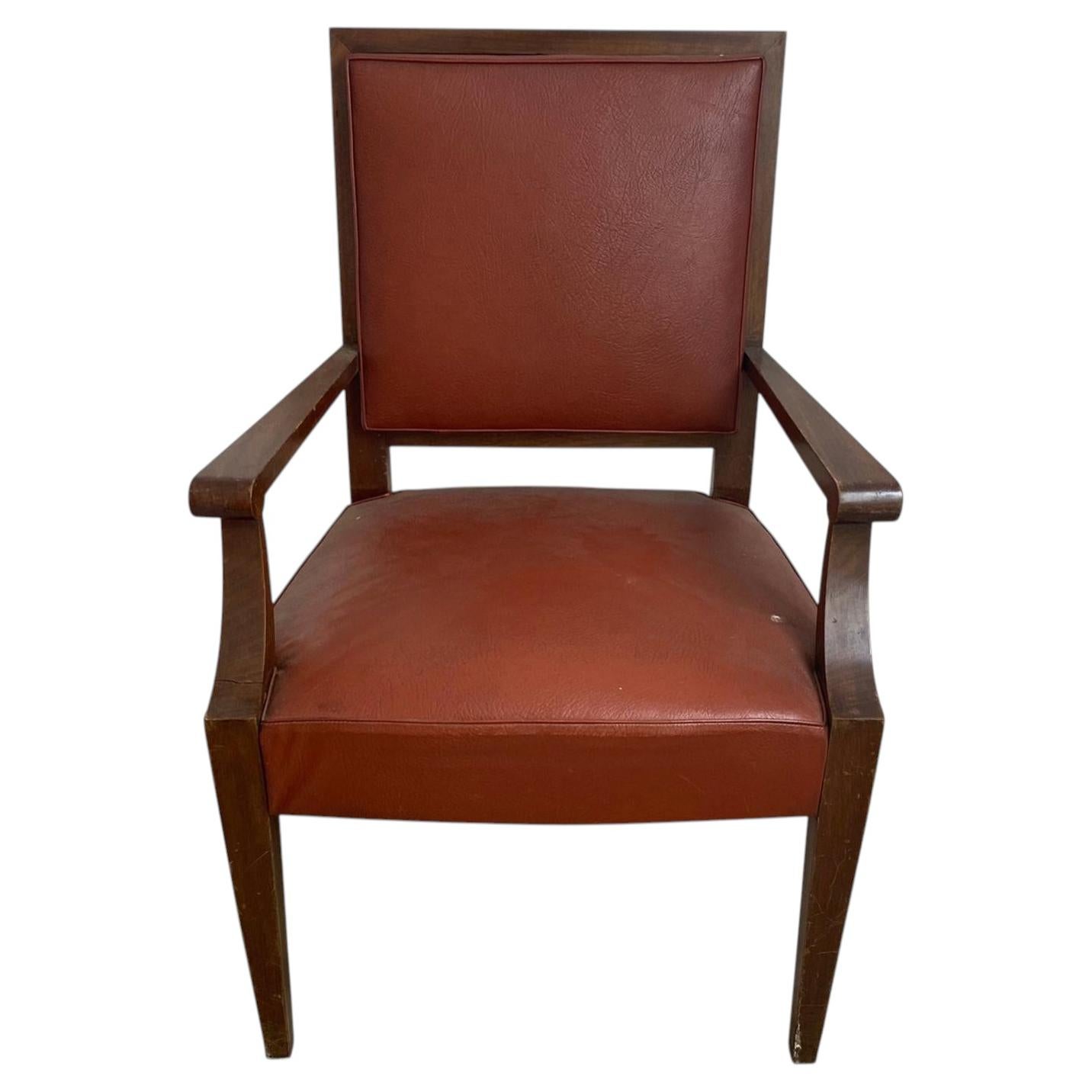 1940s French Art Deco Armchair in the Style of André Arbus For Sale