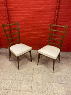 Gaston Poisson, 2 chaises élégantes, vers 1950-1960.