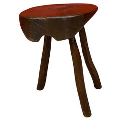 Brutalist oak stool, circa 1950.