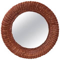 Rattan mirror, circa 1970.