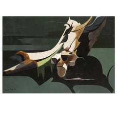 Danièle Perré (1924-2009). La huida inmóvil. Óleo sobre lienzo, firmado y fechado