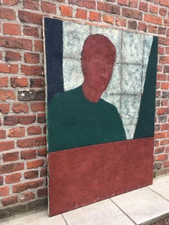 Marko Milovanovic – Selbstporträt in Rot und Grün, datiert 1991