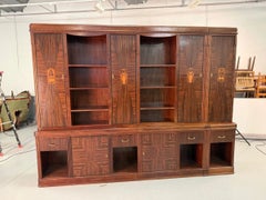 Grande bibliothèque Art déco en bois précieux, vers 1930