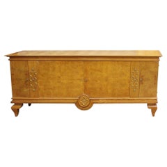 Enfilade Art Déco avec quatre portes en frêne décorées de bronze, 1940