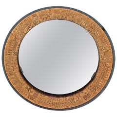 M.Furgieri Miroir A Pourtour En Verre Doré Italie circa 1960