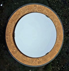 M.Furgieri Miroir A Pourtour En Verre Doré Italie circa 1960