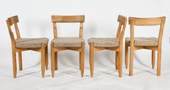 Guillerme und Chambron, vier Eichenstühle, Edition Votre Maison, um 1970