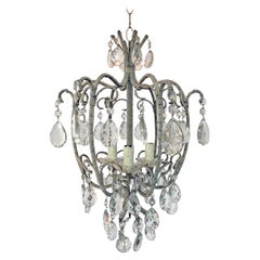 Ravissant lustre en cristal dans le style de la Maison Bagues, vers 1960