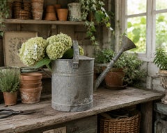 Vintage Galvanized Steel Garden Watering Can, Circa 1940s