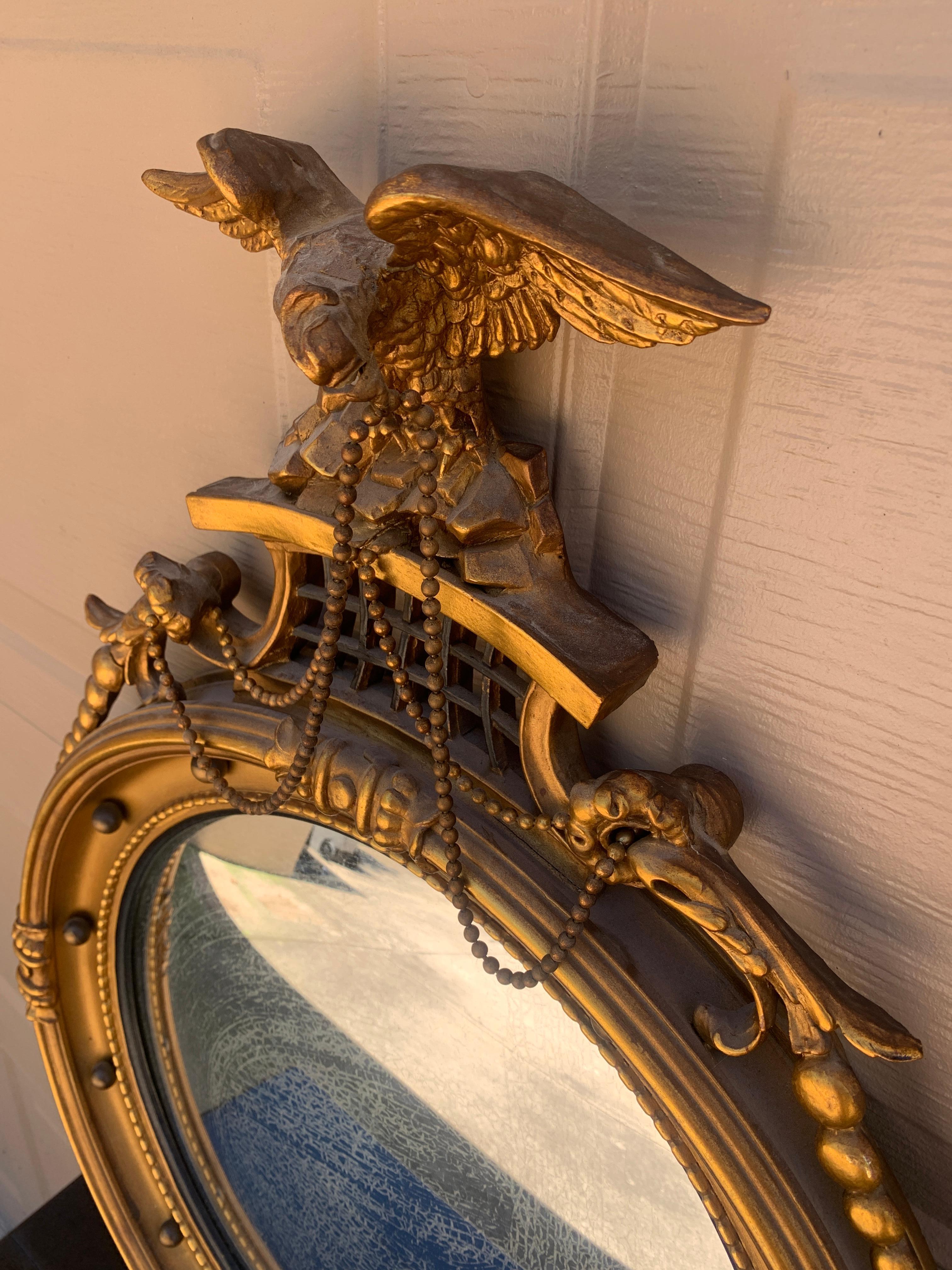 American Federal Gilt Eagle Bullseye Convex Mirror For Sale 2