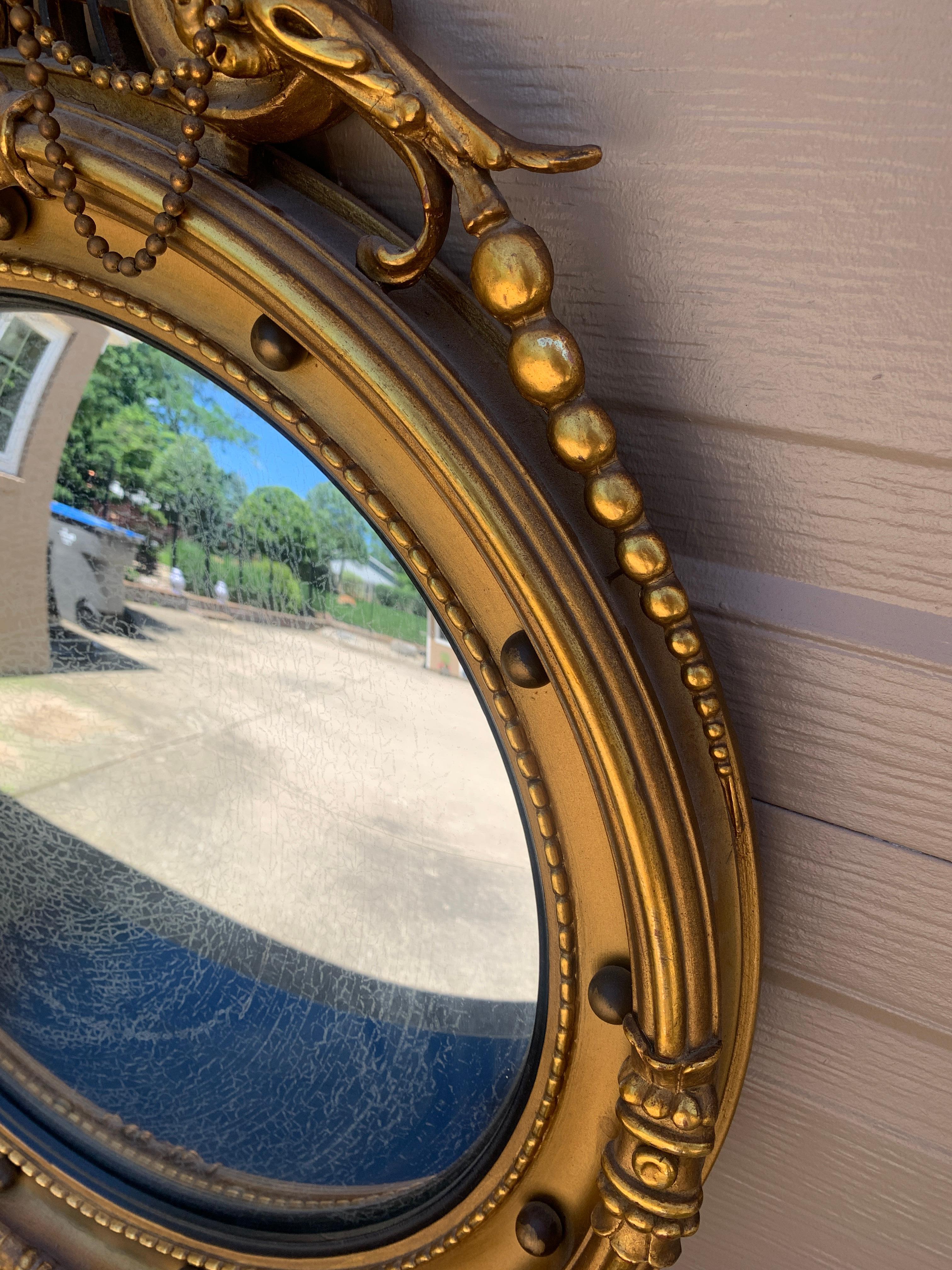 American Federal Gilt Eagle Bullseye Convex Mirror For Sale 3