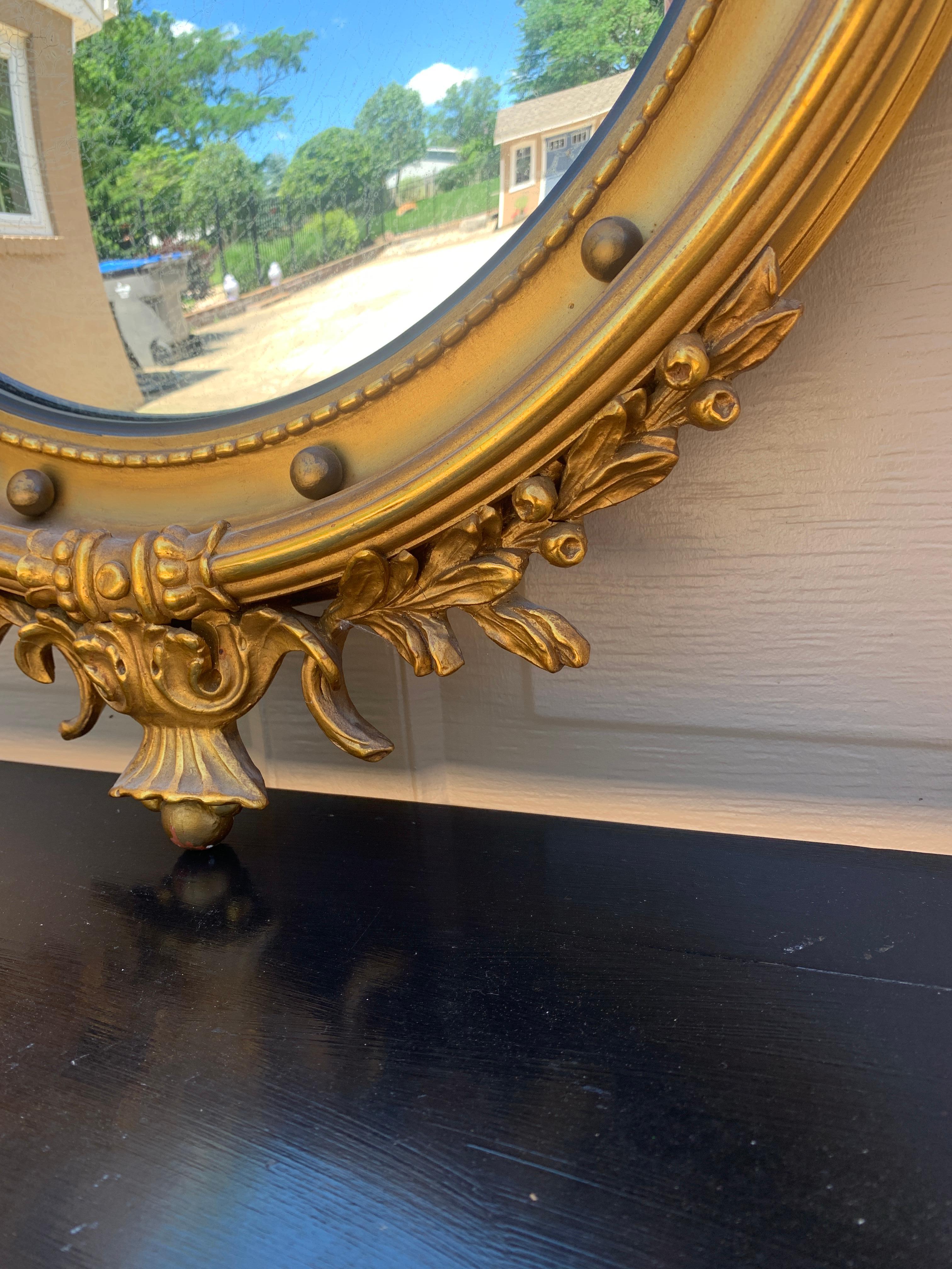 American Federal Gilt Eagle Bullseye Convex Mirror For Sale 4