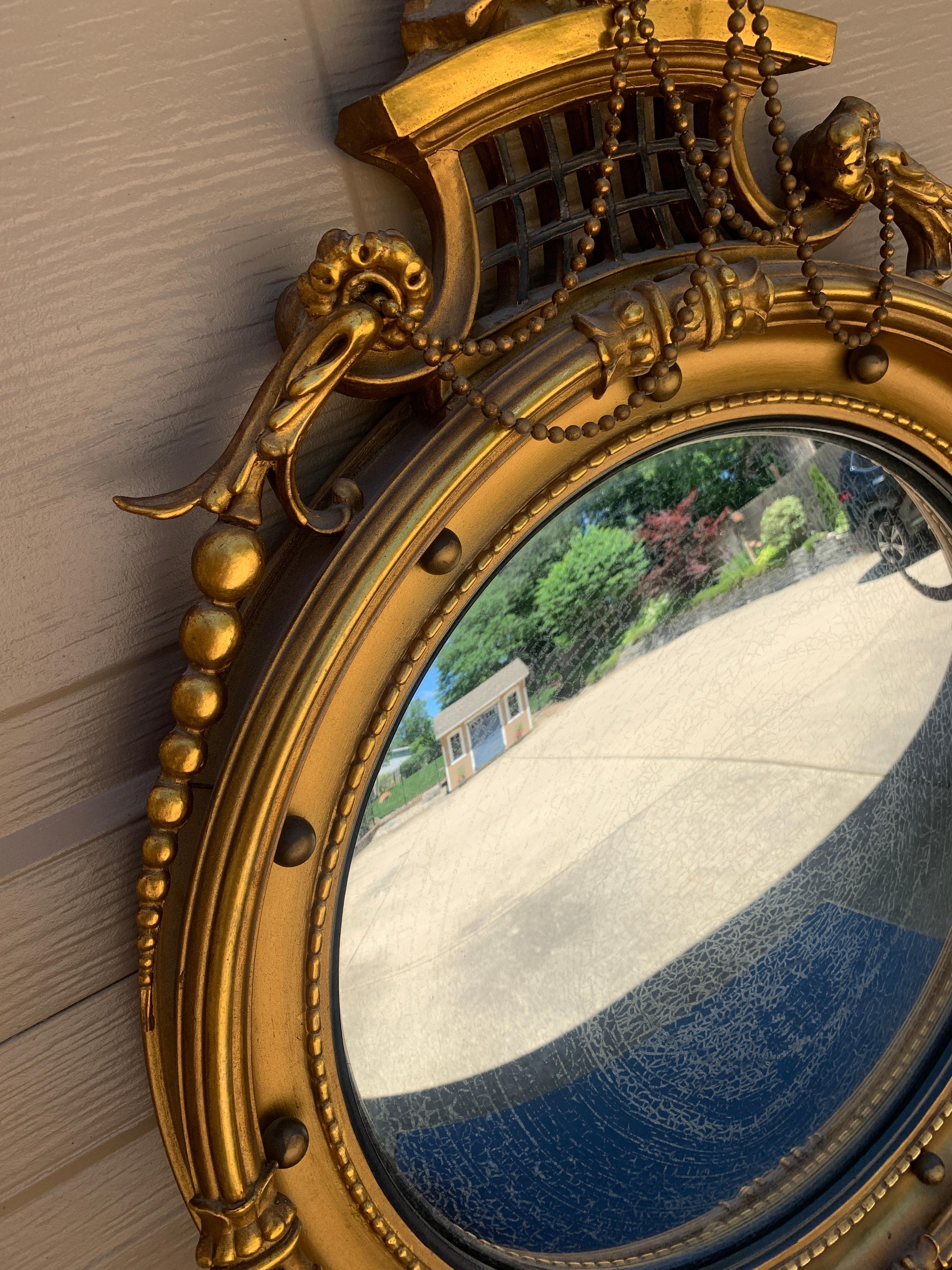 American Federal Gilt Eagle Bullseye Convex Mirror For Sale 7