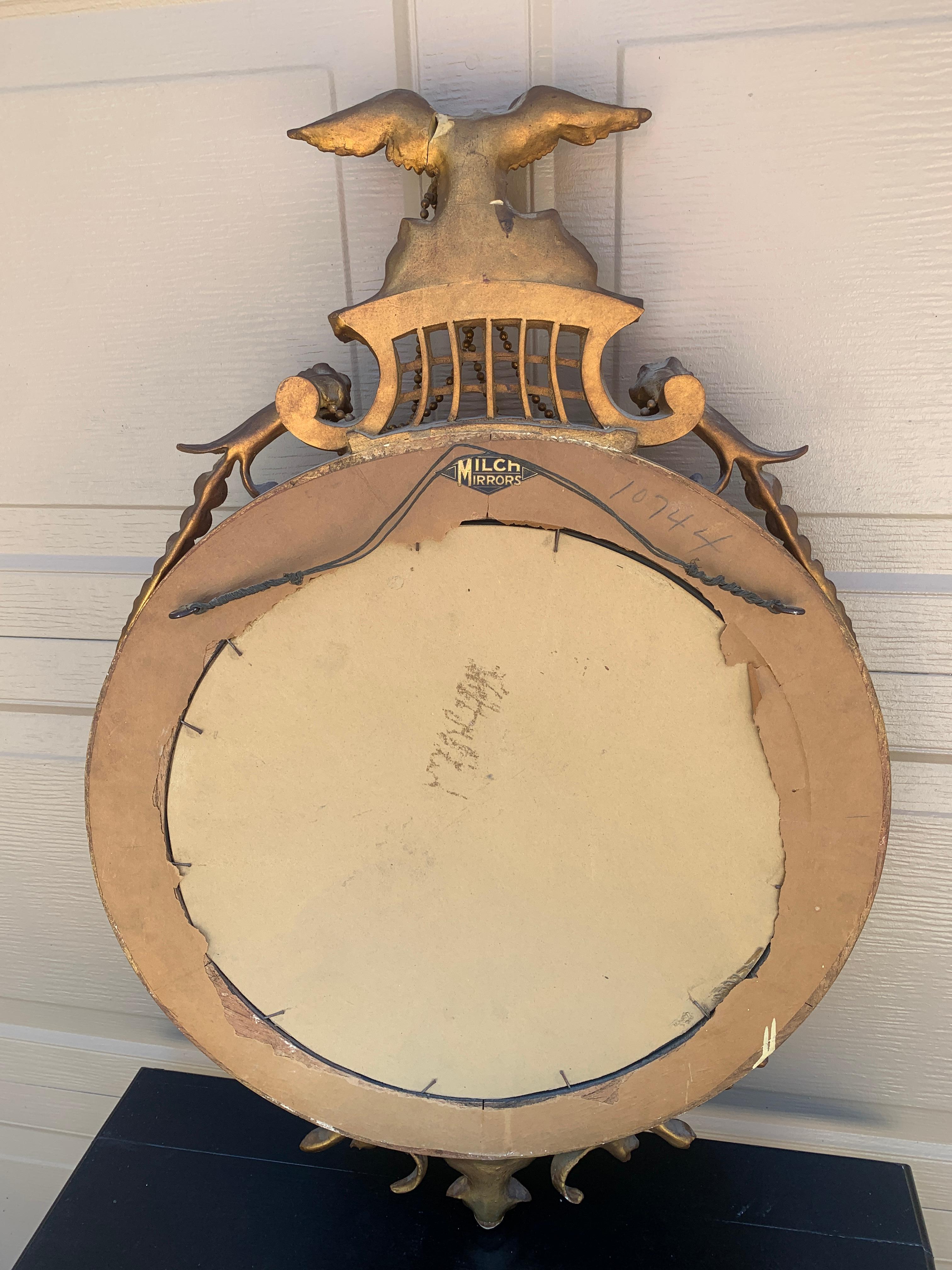 American Federal Gilt Eagle Bullseye Convex Mirror For Sale 8