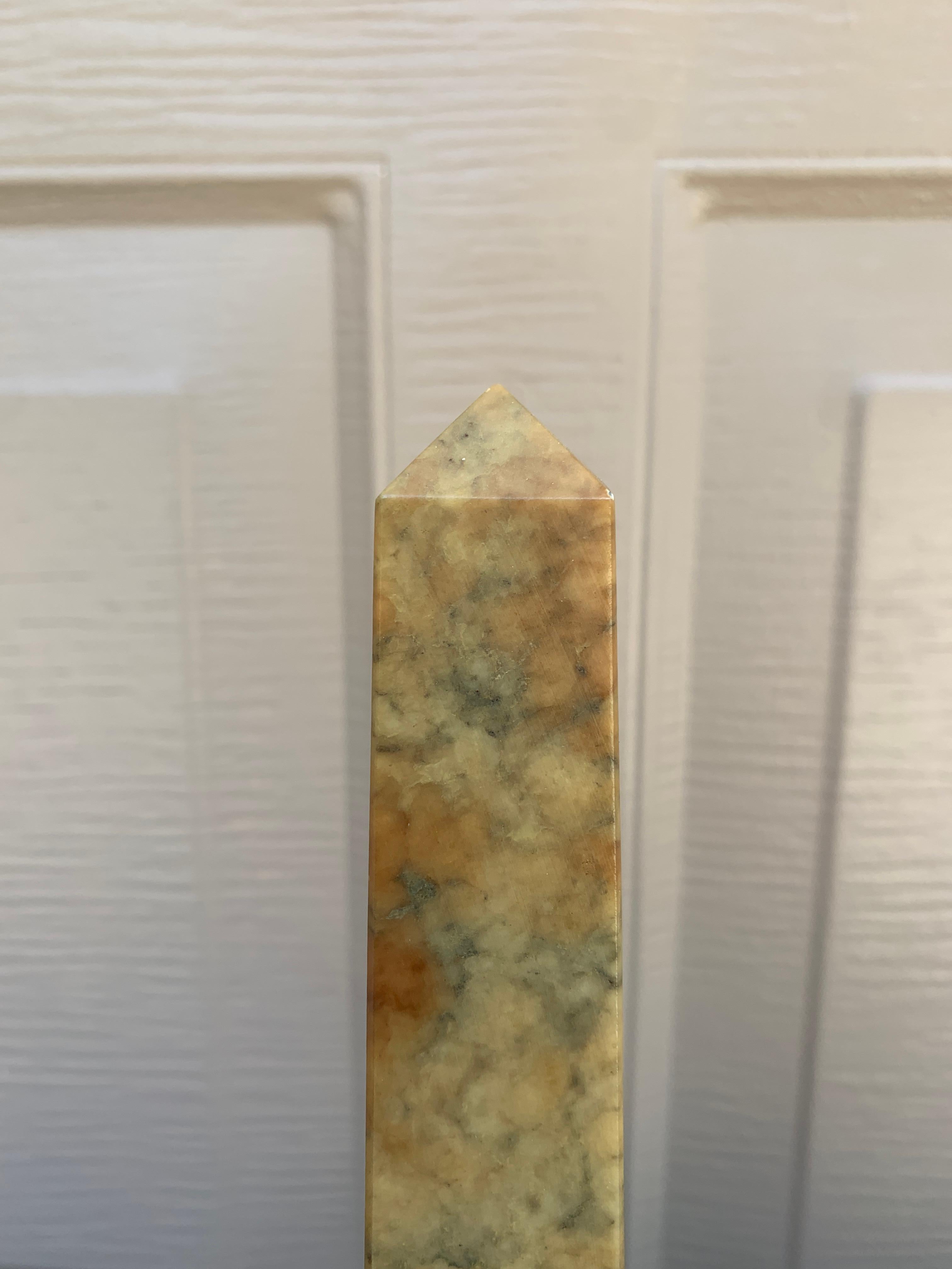 19th Century Neoclassical Grand Tour Italian Solid Marble Obelisk For Sale