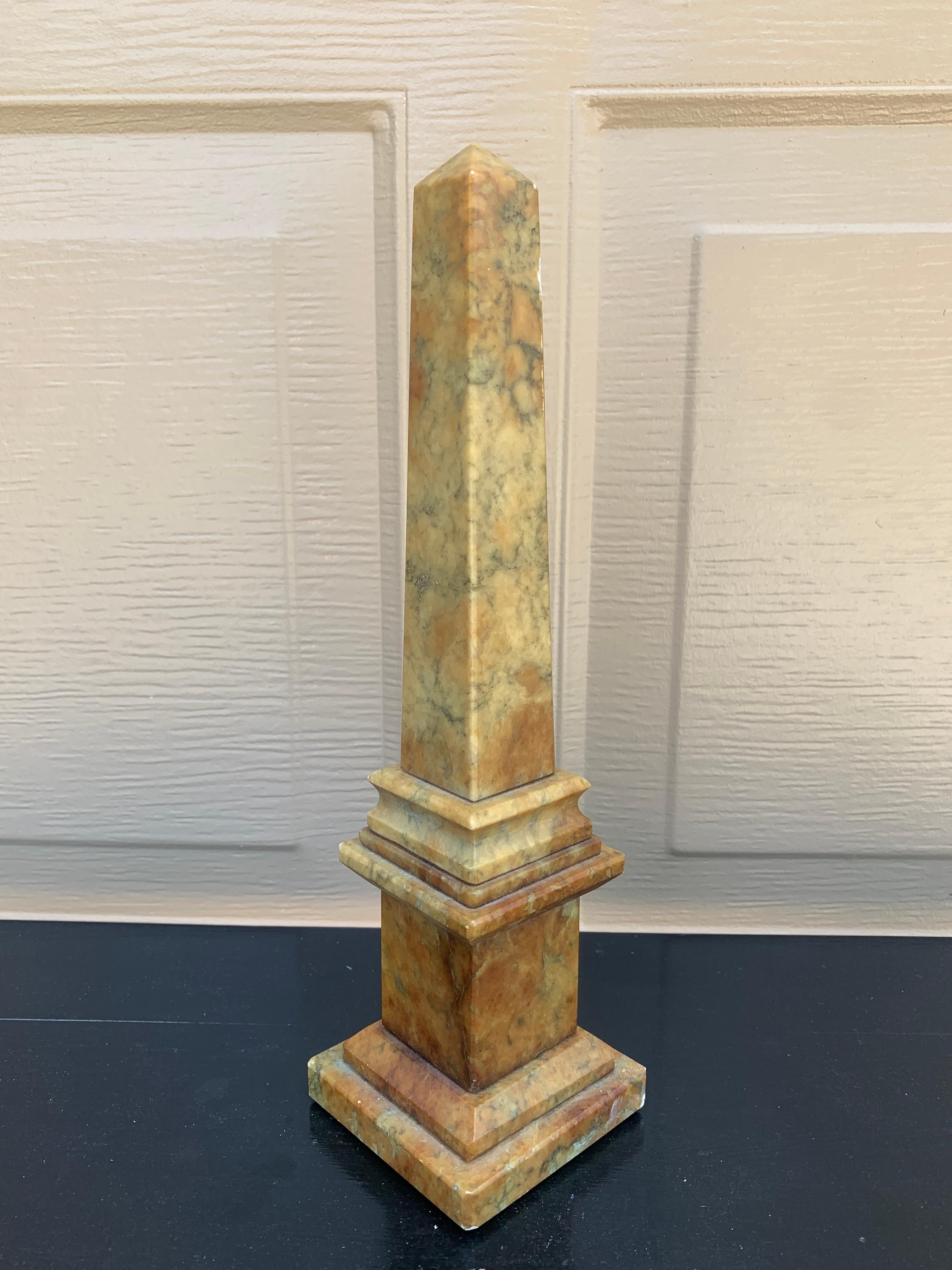 Neoclassical Grand Tour Italian Solid Marble Obelisk For Sale 3
