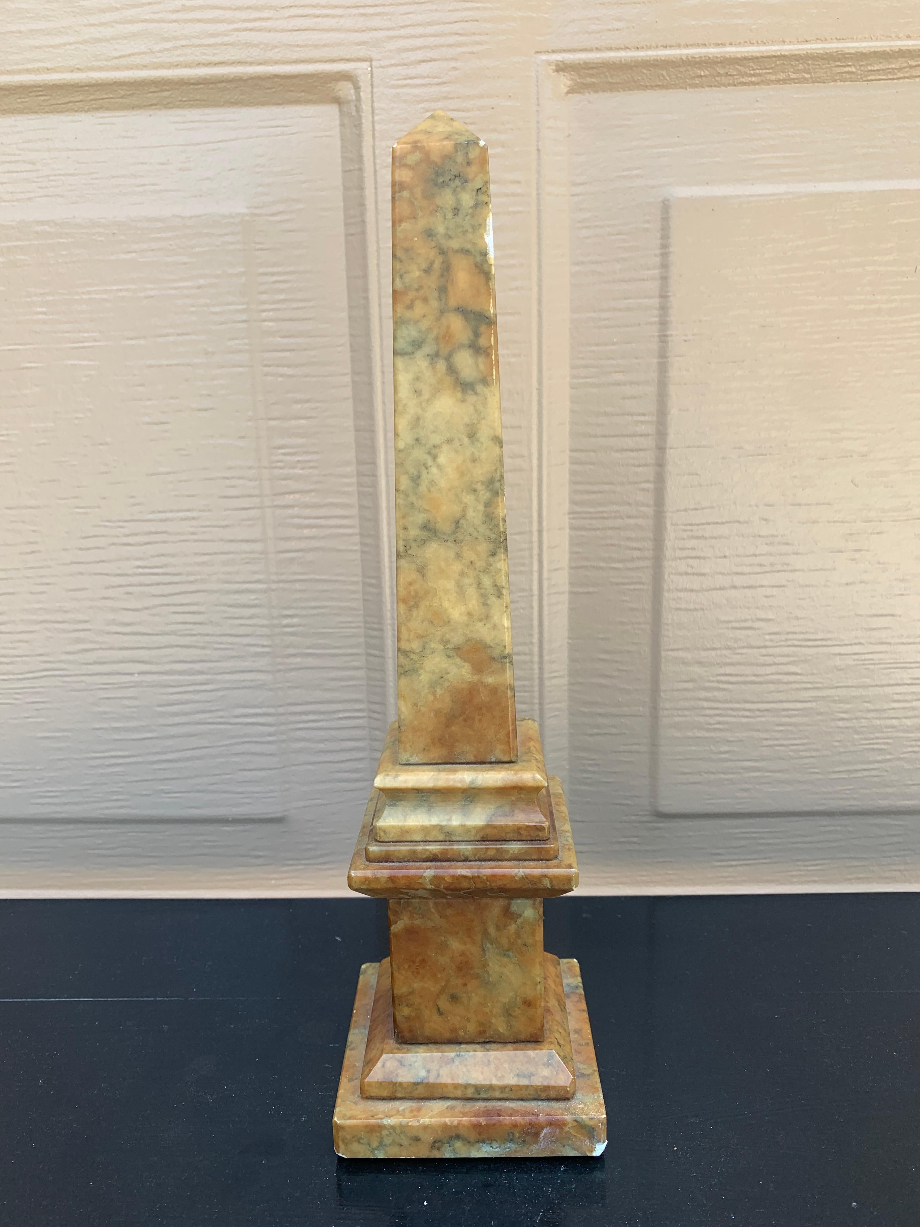 Neoclassical Grand Tour Italian Solid Marble Obelisk For Sale 4