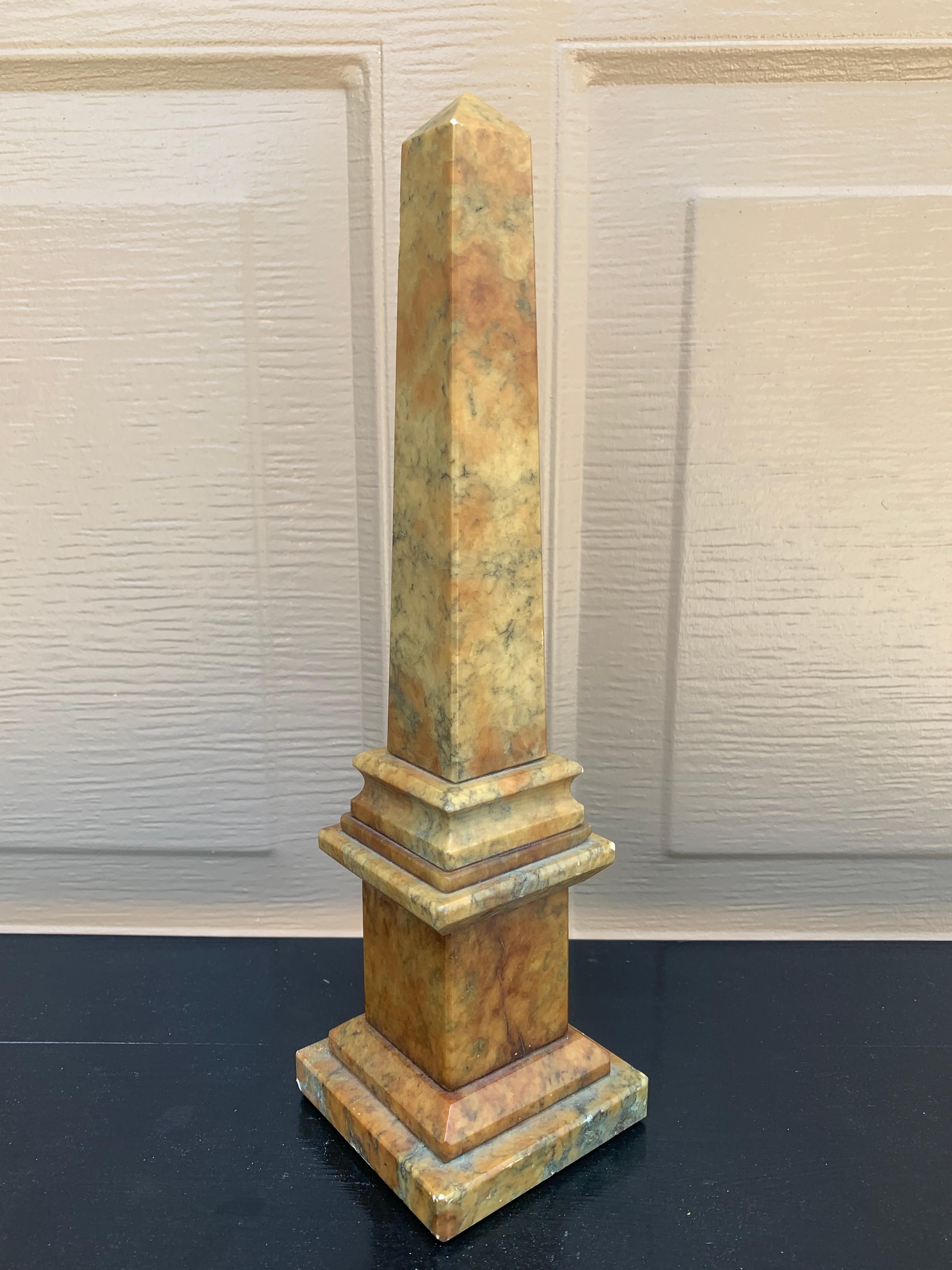 Neoclassical Grand Tour Italian Solid Marble Obelisk For Sale 5