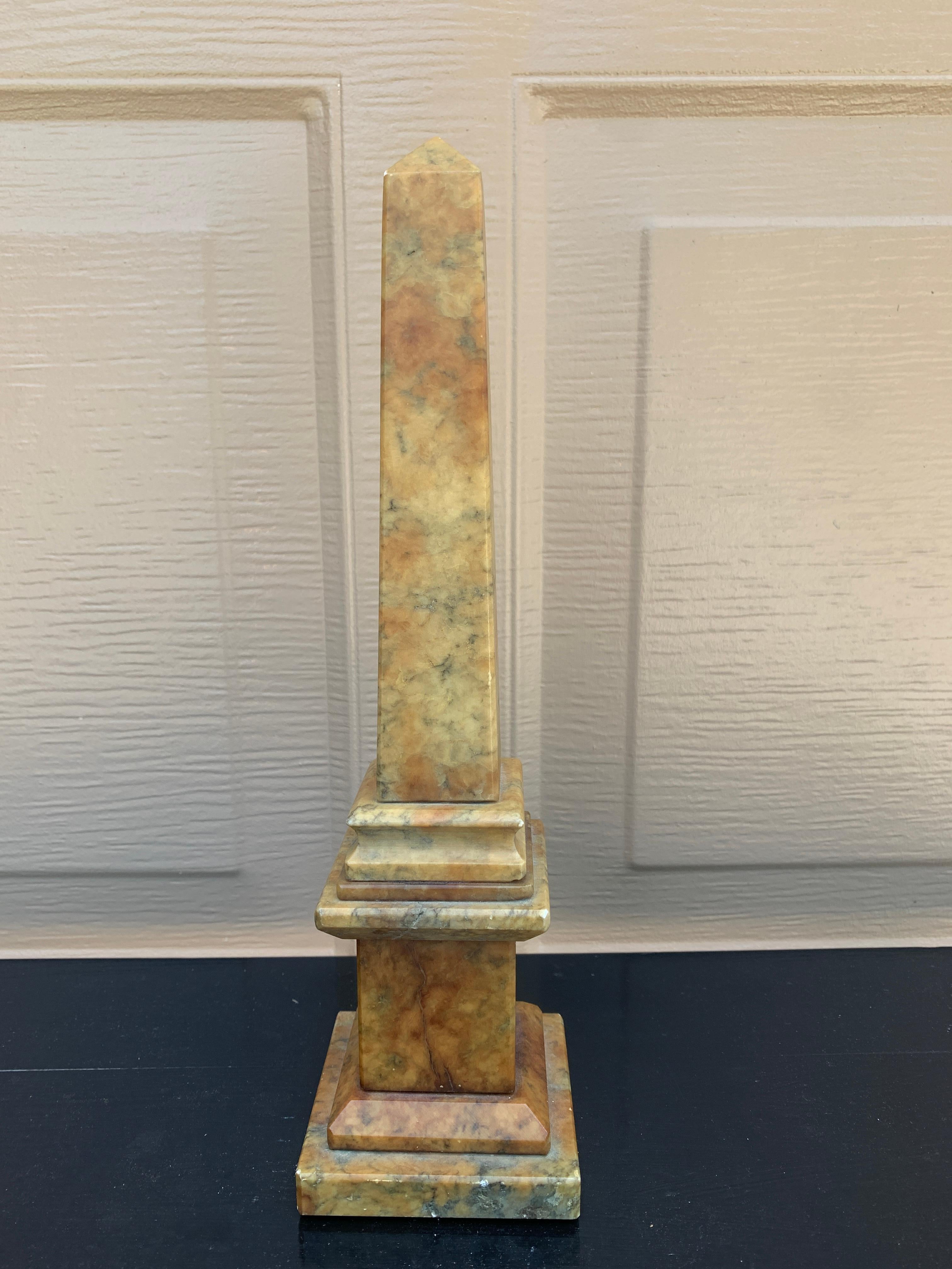 Neoclassical Grand Tour Italian Solid Marble Obelisk For Sale 6