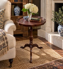 Late 20th Century Georgian Style Mahogany Occasional Table with Embossed Leather