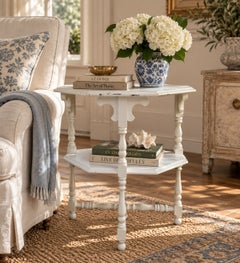 Late 19th Century American Victorian White Painted Walnut Side Table