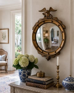 American Federal Giltwood Eagle Bullseye Convex Mirror