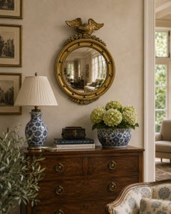 American Federal Giltwood Eagle Bullseye Convex Mirror