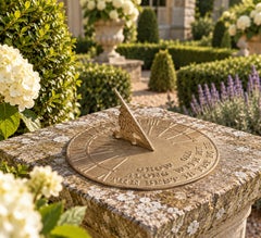 Vintage English Country Iron Garden Sundial "Grow Old Along With Me"
