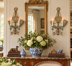 Pair of Italian Neoclassical Painted and Giltwood Wall Candle Sconces