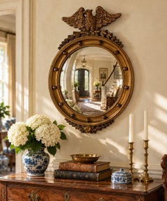 Specchio convesso American Feder Giltwood Eagle Bullseye
