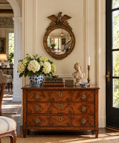 American Federal Style Giltwood Eagle Crest Convex Mirror, Mid-20th Century