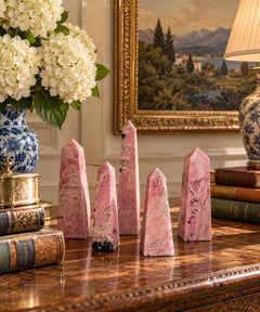 Five Neoclassical Pink Marble Grand Tour Obelisks, 20th Century