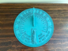 Reloj de sol inglés vintage de hierro verdigris para jardín "Envejece conmigo"