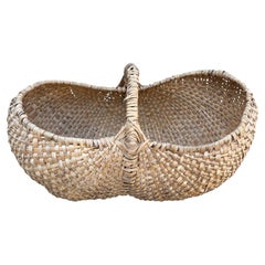 Large American Oak Splint Buttocks Gathering Basket, Early 20th Century