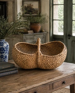 Large American Oak Splint Buttocks Gathering Basket, Early 20th Century