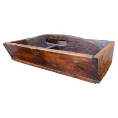 Cestino da giardino o portattrezzi in legno fatto a mano, dei primi anni del XX secolo