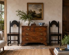 Pair of 17th Century English Yorkshire Oak Backstool Chairs
