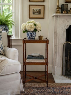 Berkey & Gay Mahogany Faux Bamboo Two-Tier Side Table