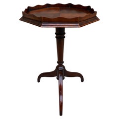 Mid-Century Mahogany Octagonal Parquetry Drinks Table