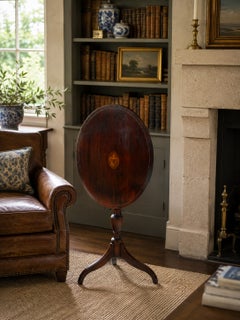 1938 Federal Mahogany Eagle Inlay Tilt-Top Table, Carroll Mansion