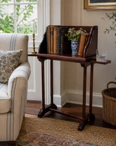 Federal Style Mahogany Library Book Stand with Pull-Out Trays
