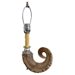 Vintage Ram’s Horn Table Lamp – Rustic English Country House Style Lighting