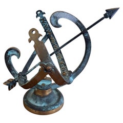 Vintage Brass and Verdigris Garden Armillary Sundial