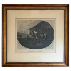 Early 20th Century French “Le Départ de l’Hôtellerie” Framed Print