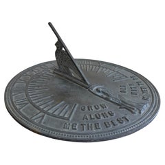Vintage English Country Iron Garden Sundial "Grow Old Along With Me"