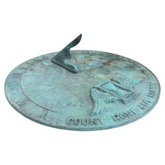 Vintage English Country Iron Garden Sundial "I count none but sunny hours"