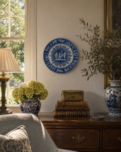 Mottahedeh Greek Revival Blue and White Neoclassical Plate