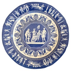 Mottahedeh Greek Revival Blue and White Neoclassical Plate