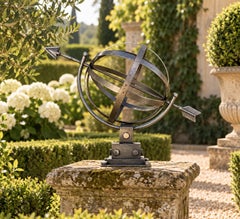 Brutalist Style Iron Garden Armillary Sundial, USA, 20th Century
